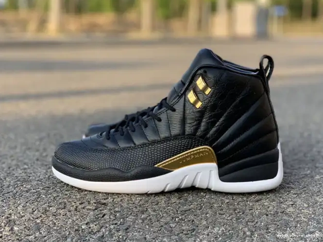 AO6068-007 'Reptile' Jordan 12 Metallic Retro Gold-White Black Air 0509